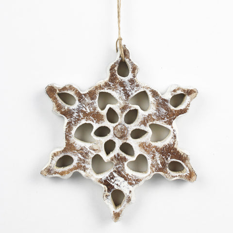 Wooden, Rusted Snowflake