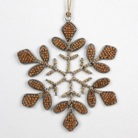 Metal Narele Beaded Snowflake