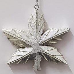 Wooden Leaf In Silver