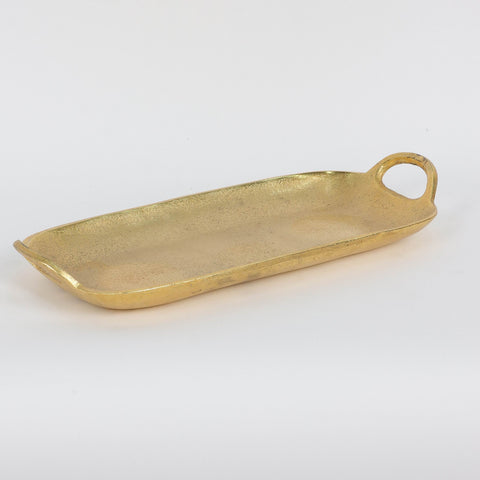 13X6X2 Inch Aluminium Artwares Gold Tray With Han