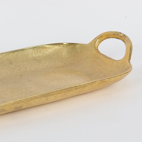13X6X2 Inch Aluminium Artwares Gold Tray With Han