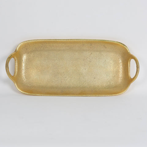 13X6X2 Inch Aluminium Artwares Gold Tray With Han