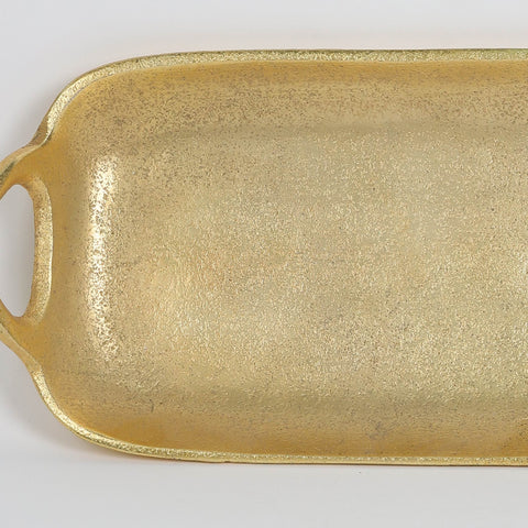 13X6X2 Inch Aluminium Artwares Gold Tray With Han