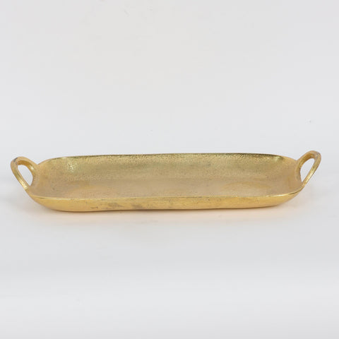 13X6X2 Inch Aluminium Artwares Gold Tray With Han