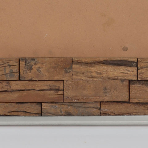 18X1.25X18"Wood , Steel & Glass Square Mirror Wit