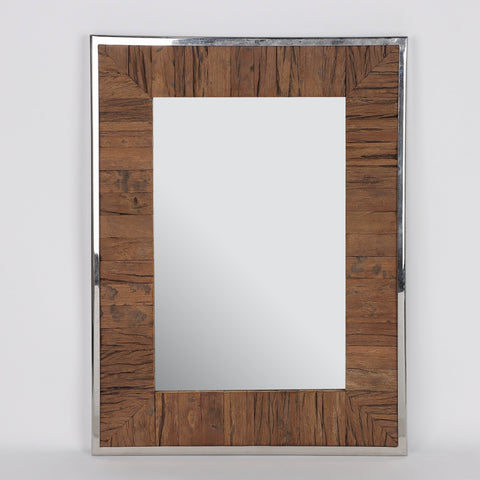 18X1.25X24Wood , Steel & Iron Rectangular Mirror | Home Decor | Interior Styling