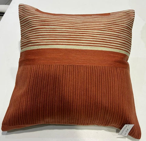 Aari Embroidery Cushion Cover, Front-Cotton Sheeting & Back -Cotton Chambray, With Concealed Zip