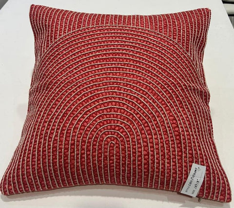 Aari Embroidery Cushion Cover , Front -Cotton Sheeting & Back- Cotton Chambray, With Concealed Zip