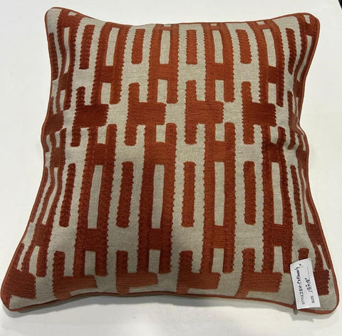 Aari Embroidery Cushion Cover- Front  & Back -Cotton Chambray, With Concealed Zip