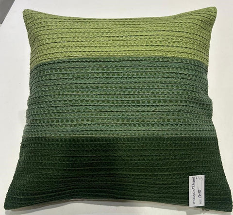 Aari Embroidery  And Pintuck Cushion Cover , Front -Cotton Sheeting & Back -Cotton Chambray, With Concealed Zip