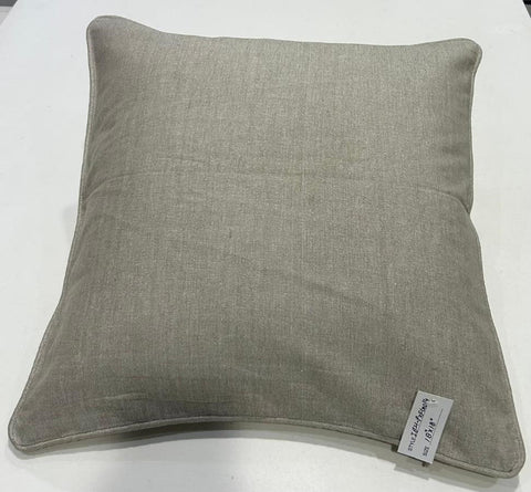 Plain Cushion Cover With Cord Piping , Front  & Back Cotton Chambray, With Concealed Zip