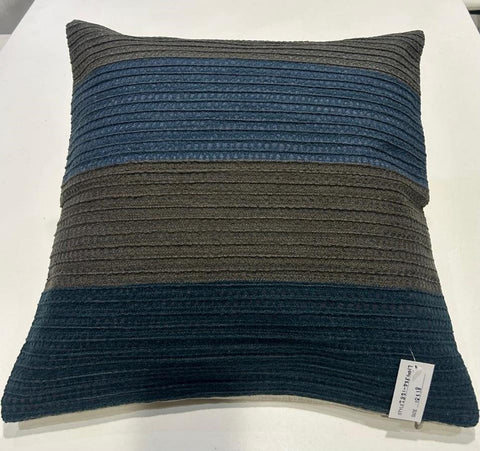 Aari  Embroidery And Pintuck  Cushion Cover Made On Front Cotton Sheeting & Back Cotton Chambray, With Concealed Zip