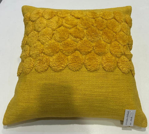 Tufted Embroidery Cushion Cover , Front Cotton Slub & Back Cotton Casement, With Concealed Zip