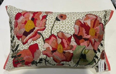 Digital Print & Machine Embroidery Cushion Cover , Front  & Back Cotton Casement, With Concealed Zip