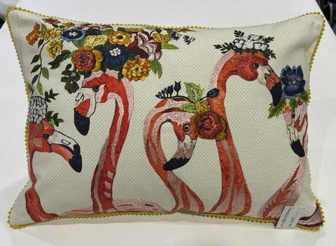 Digital Print & Machine Embroidery Cushion Cover , Front  & Back Cotton Casement, With Concealed Zip