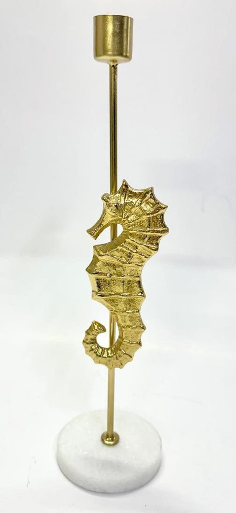 10In Minimalist Taper Holder (Modern Seahorse)  Gold