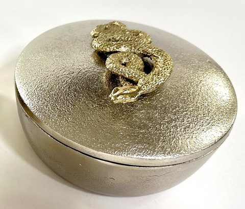 Rd. Trinket Box (Rattle Snake Knob) (M) Nickel