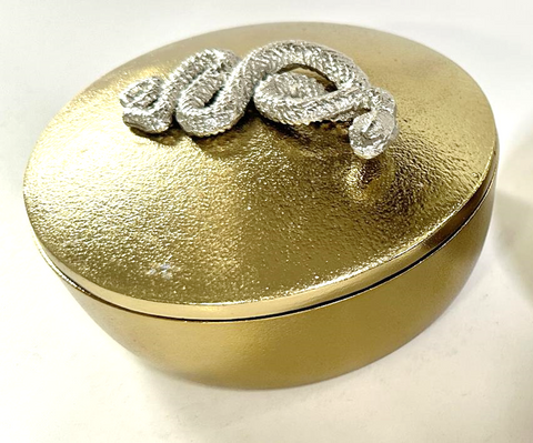 Rd. Trinket Box (Rattle Snake Knob) (M) Gold
