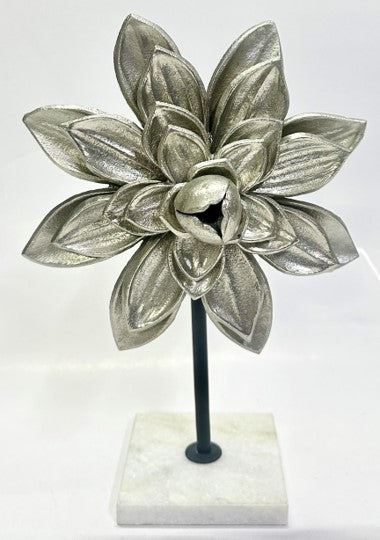 Floral Mandala 2 On Marble Stand (M)  Nickel