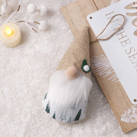 Christmas Cmas Soft Gnome Orn Tgi - Faux Burlap Hat