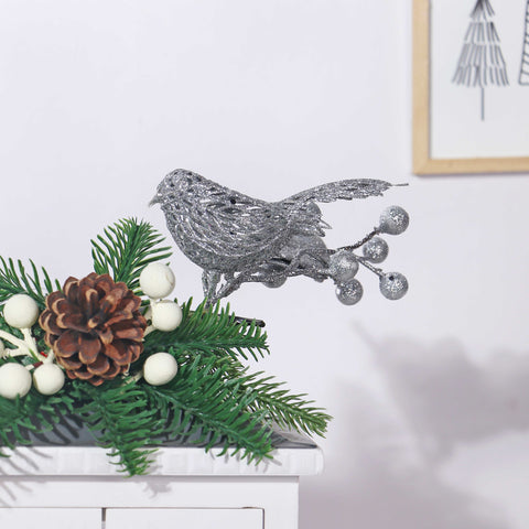 Christmas Mt23 Bird Clip 1 Pdqb - Silver