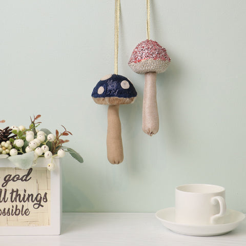 Mushroom Hanging Ornament-Sequin