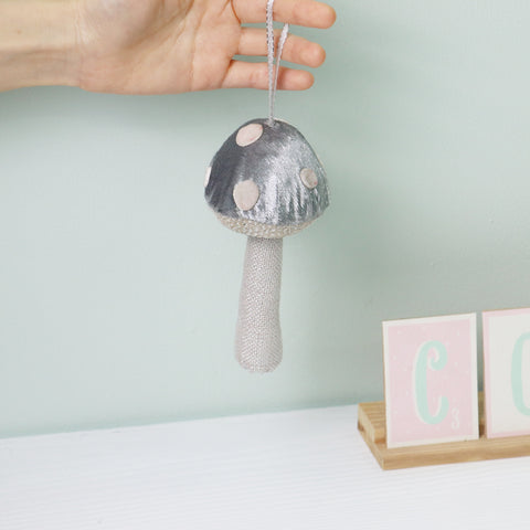 Mushroom Hanging Ornament-Silver