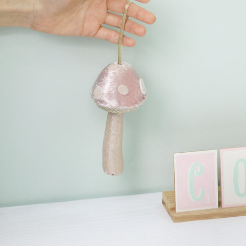 Mushroom Hanging Ornament-Pink