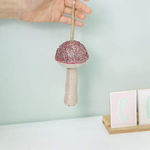 Mushroom Hanging Ornament-Sequin