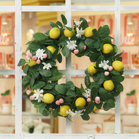 Artificial Lemon Wreath