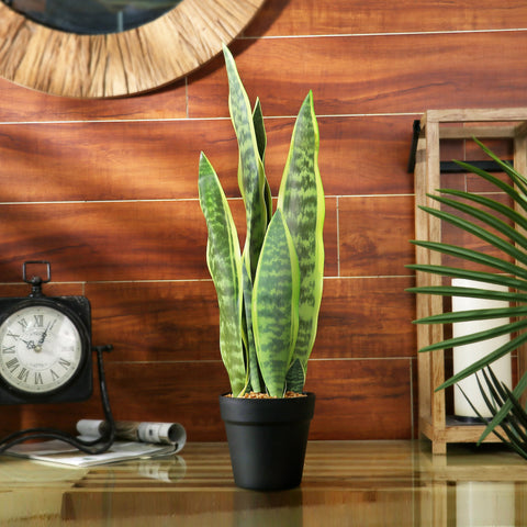 Lifelike Faux Sansvieria - 27" Sansvieria Plant for Effortless Home Decor