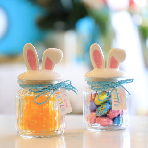 Easter Bunny Glass Jar