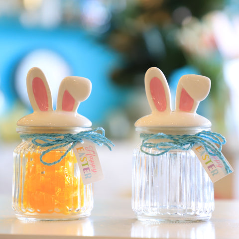 Easter Bunny Glass Jar