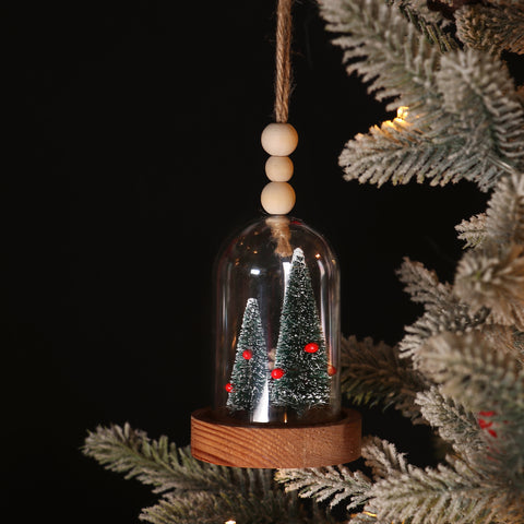 CHRISTMAS 5.5IN 3 TREES DOME ORNA