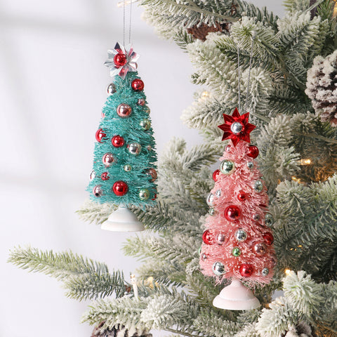 2.5*2.5*6.5IN CHRISTMAS TREE ORNAMENT - GREEN