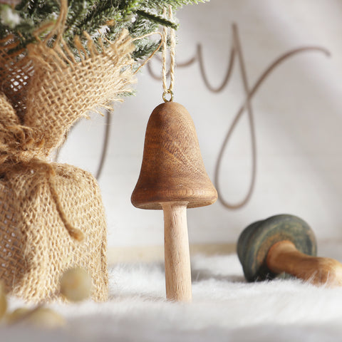 CHRISTMAS 4.5IN BROWN MUSHROOM ORNAMENT