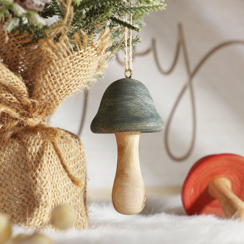 CHRISTMAS 4IN BLUE MUSHROOM ORNAMENT