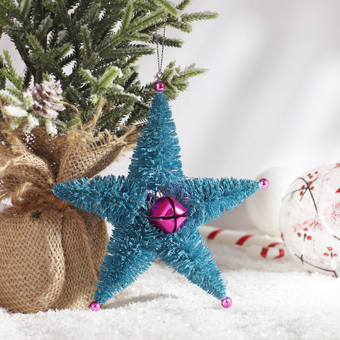 CHRISTMAS 6.5*2.5*6IN BLUE STAR ORNAMENT