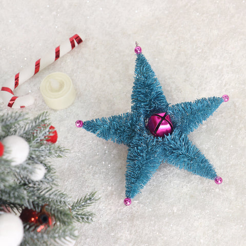 CHRISTMAS 6.5*2.5*6IN BLUE STAR ORNAMENT