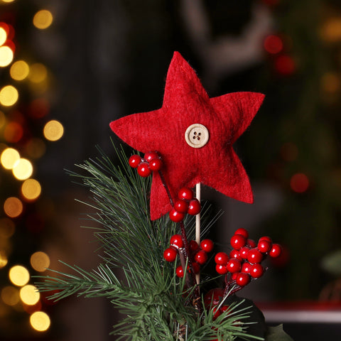 CHRISTMAS MT23 10IN FABRIC PICK 1 PDQB - RED STAR