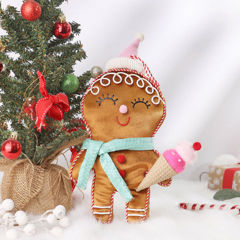 CHRISTMAS 7X2.5X13IN GINGERBREAD MAN W/ICE CREAM ORNAMENT