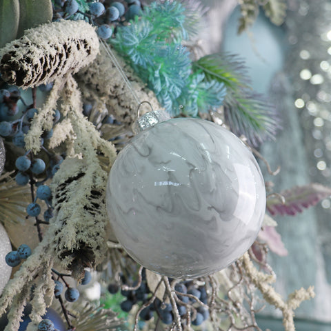 CHRISTMAS 4.72 in Marbled Ornament