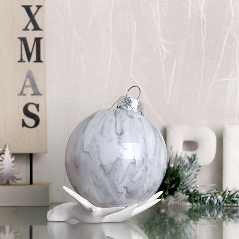 CHRISTMAS 4.72 in Marbled Ornament