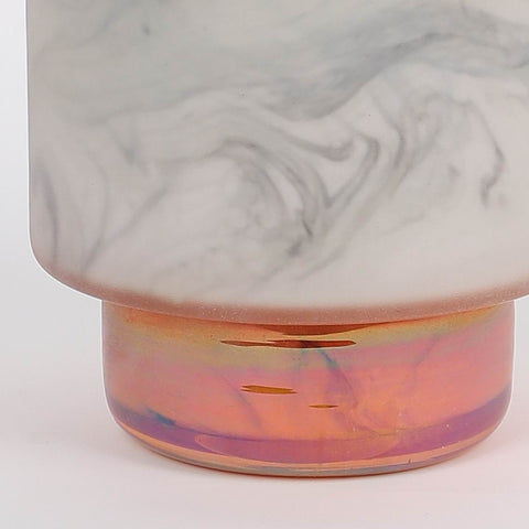 Sand-Blast White Marble Glass Lantern  4.75*7.75" | Glass Vase | Table Centerpiece