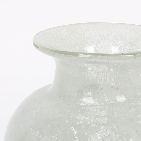 White&Navy Blue Ombre Glass Vase4.75*4.75*6" | Glass Vase | Table Centerpiece