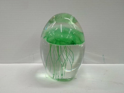 2.5''x4'' Glass jellyfish paperweight