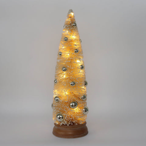 Christmas 5.875*20.0*0.0''Snowy Tree Deecor W/Plastic Balls | Christmas Decor | Festive Holiday Decoration