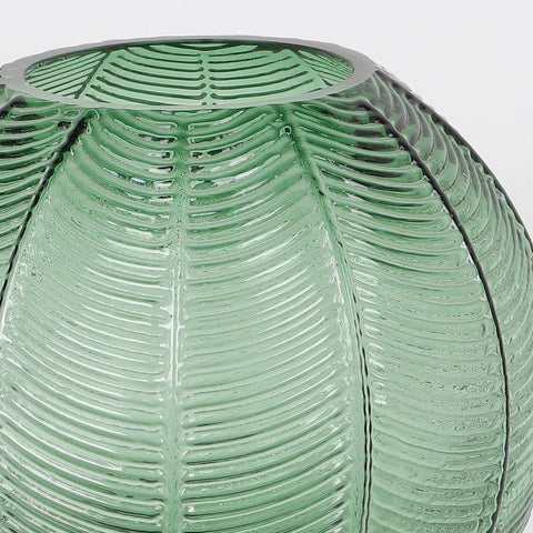 D20*H24   Handblown Glass Vase With Brass Deco | Glass Vase | Table Centerpiece