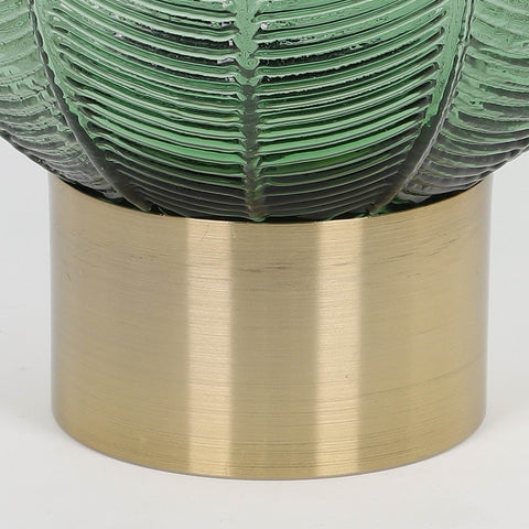 D20*H24   Handblown Glass Vase With Brass Deco | Glass Vase | Table Centerpiece