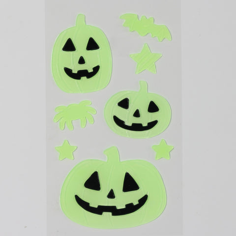 Halloween Glow-in-the-Dark Pumpkin Ghost Gel Cling Decoration